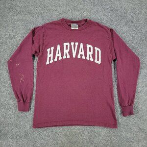 Vintage Harvard University Shirt Women's Small Red Burgundy Long Sleeve Adult S